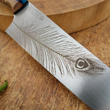 NORA #1425 - 7.5' AEB-L Stainless Santoku - Peacock