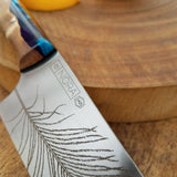 NORA #1425 - 7.5' AEB-L Stainless Santoku - Peacock