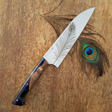 NORA #1425 - 7.5' AEB-L Stainless Santoku - Peacock