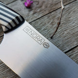 NORA #1457 - 7 Inch Line Slayer - Black & White Striped Micarta