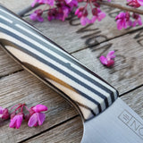 NORA #1457 - 7 Inch Line Slayer - Black & White Striped Micarta