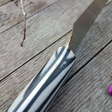 NORA #1457 - 7 Inch Line Slayer - Black & White Striped Micarta