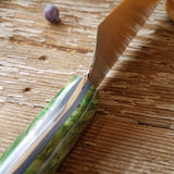 NORA #1466 - 8' AEB-L Gyuto - Dyed & Stabilized Green Maple