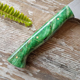 NORA #1466 - 8' AEB-L Gyuto - Dyed & Stabilized Green Maple
