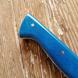 NORA #1470: Rhiannon - 6.5 Inch Utility - Swirled Blue Micarta