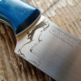 NORA #1470: Rhiannon - 6.5 Inch Utility - Swirled Blue Micarta