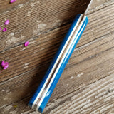 NORA #1470: Rhiannon - 6.5 Inch Utility - Swirled Blue Micarta