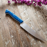 NORA #1470: Rhiannon - 6.5 Inch Utility - Swirled Blue Micarta