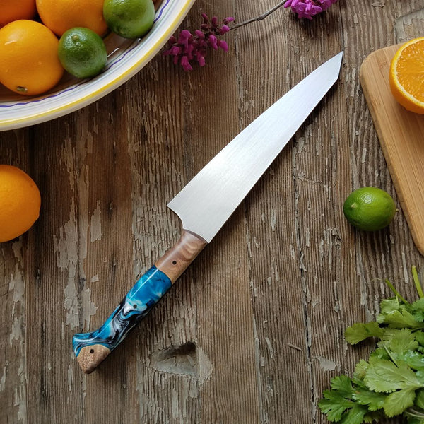 10 and 7 Big Leaf Maple Chef's Knives - Jonas Blade & Metalworks %