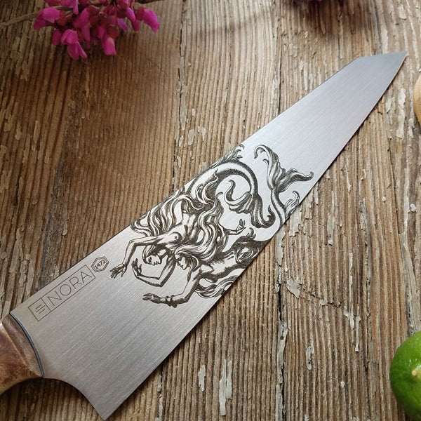 Thyme and Table Chef's Knife 7” Etched Blade 12.5”Overall With