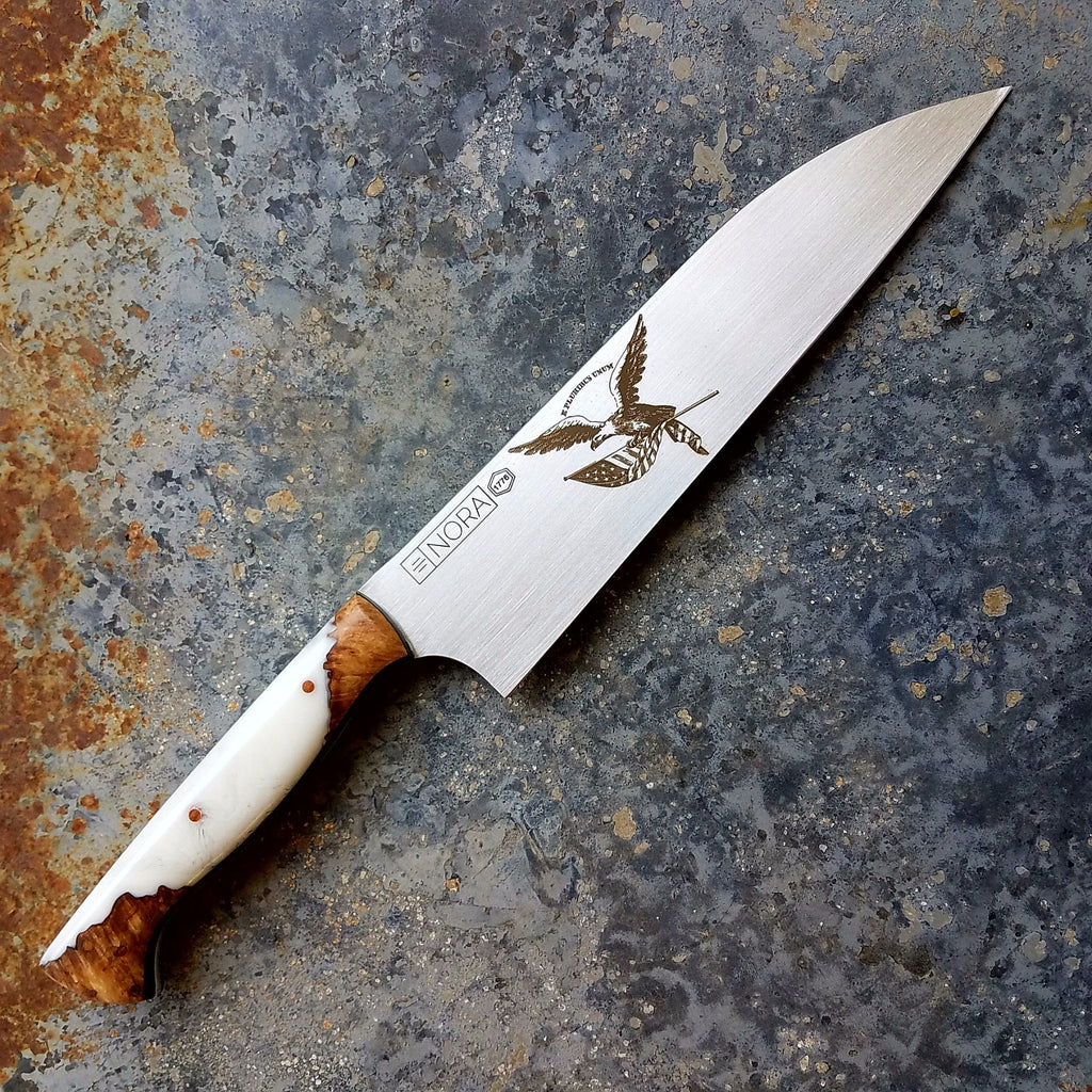 NORA #1776 - 8 Inch Americana Santoku - White