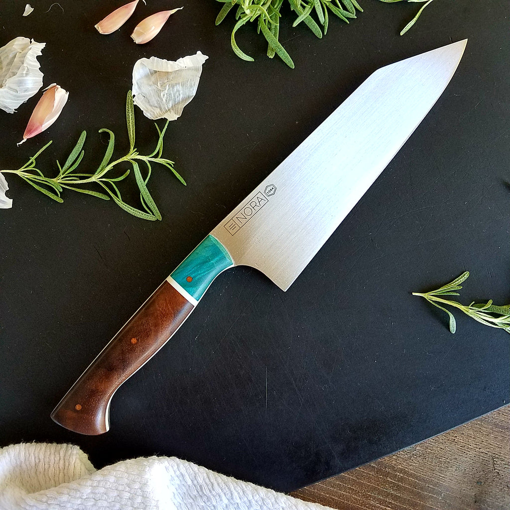 NORA #1084 - 7.5 Inch Kiritsuke - Box Elder & Walnut