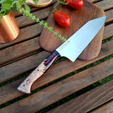 NORA #1088 - 7.5 Inch Kiritsuke - Ruby Red Shokwood
