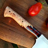 NORA #1088 - 7.5 Inch Kiritsuke - Ruby Red Shokwood