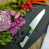 NORA #1110 - 7' CTS-XHP Gyuto - Green | Gray | Blue