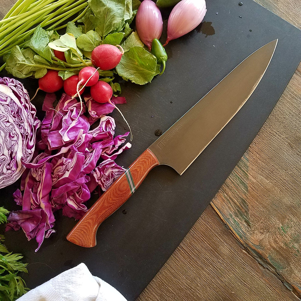 NORA #1124 - CPM-M4 Chef - Tan Linen Micarta