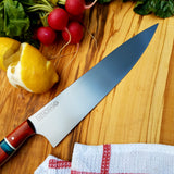 NORA #1174 - 10' Chef - Padauk & Teal Kirinite