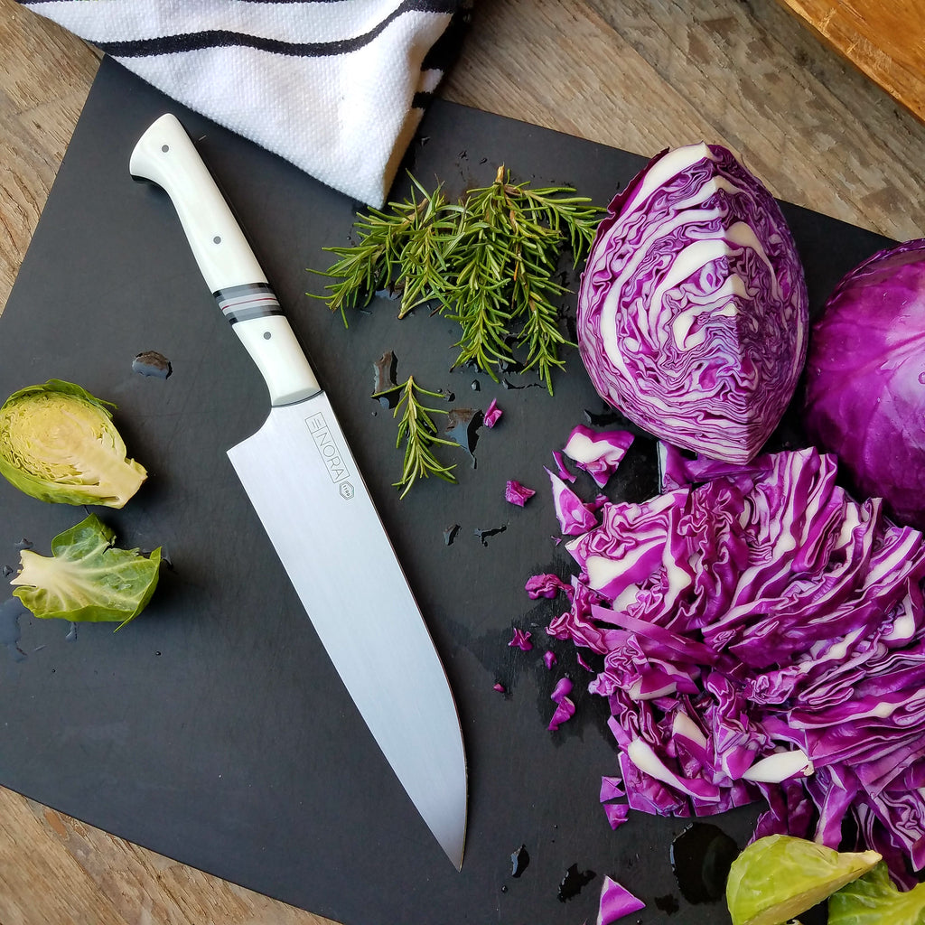 NORA #1199 - 7.5' Santoku - White & Gray G10