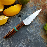 NORA #1258 - 3.5 Inch Paring - Chef of the F*cking Year (Cocobolo & Teal Box Elder)