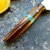 NORA #1258 - 3.5 Inch Paring - Chef of the F*cking Year (Cocobolo & Teal Box Elder)
