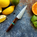 NORA #1258 - 3.5 Inch Paring - Chef of the F*cking Year (Cocobolo & Teal Box Elder)