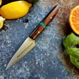 NORA #1258 - 3.5 Inch Paring - Chef of the F*cking Year (Cocobolo & Teal Box Elder)