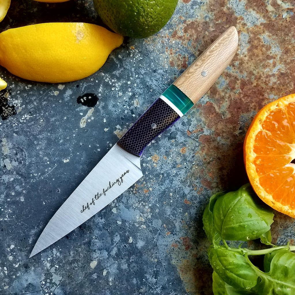 NORA # 1261 - 3.5 Inch Paring - Chef of the F*cking Year (Hickory & C-tek)