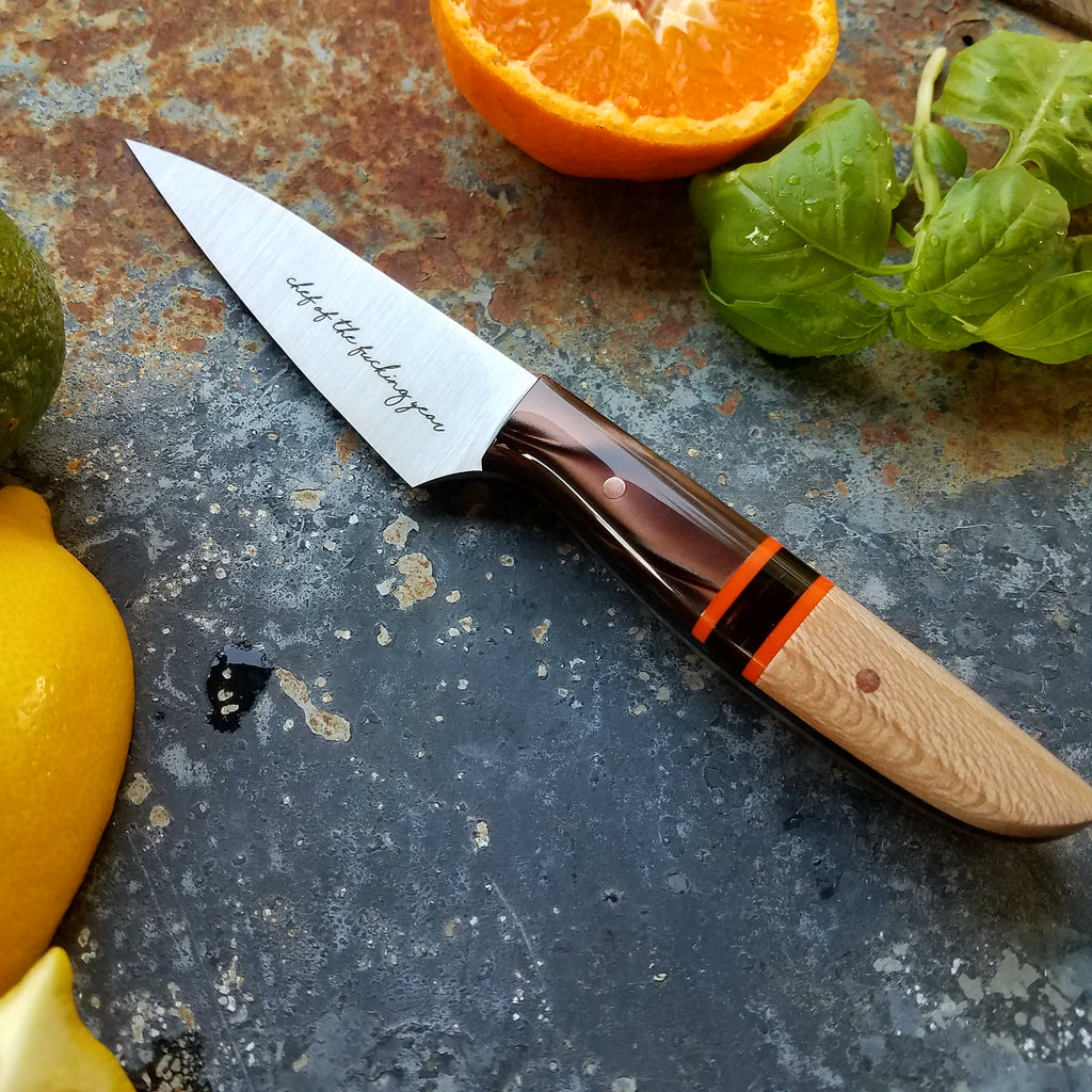 NORA #1260 - 3.5 Inch Paring - Chef of the F*cking Year (Hickory & Kirinite)