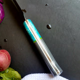 NORA # 1318 - CPM M4 8' Gyuto - Teal | Gray | Yellow