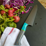 NORA # 1318 - CPM M4 8' Gyuto - Teal | Gray | Yellow