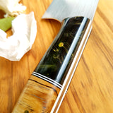 NORA # 1334 - 8.5' AEB-L Chef - Spalted Maple | Black Resin