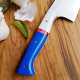 NORA # 1336 - 10' AEB-L Kiritsuke - Red | White | & Blue G10