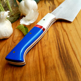 NORA # 1336 - 10' AEB-L Kiritsuke - Red | White | & Blue G10
