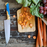 NORA #1481- 7.5' AEB-L Santoku - Blue Sea Shokwood