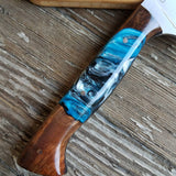NORA #1514 - 7.5" Chef - 01 Carbon Steel - LASER - Witte Teal Shokwood
