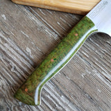 NORA #1516 - 7.5" Deba - 01 Carbon Steel - Redwood Burl (Green)