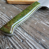 NORA #1516 - 7.5" Deba - 01 Carbon Steel - Redwood Burl (Green)