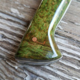 NORA #1516 - 7.5" Deba - 01 Carbon Steel - Redwood Burl (Green)