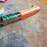 BF2019 - NORA #1601 - 7.5 Santoku - Dyed Curly Maple & Cherry Wood