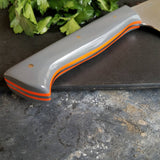 BF2019 - NORA #1607 - 6.5" Nakiri - Charcoal Gray & Orange G10
