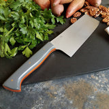 BF2019 - NORA #1607 - 6.5" Nakiri - Charcoal Gray & Orange G10