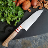 BF2019 - NORA #1610 - 7.5 Santoku - Curly Maple & Stripes
