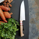 BF2019 - NORA #1610 - 7.5 Santoku - Curly Maple & Stripes