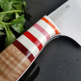 BF2019 - NORA #1610 - 7.5 Santoku - Curly Maple & Stripes