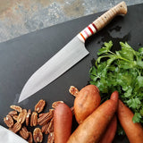 BF2019 - NORA #1610 - 7.5 Santoku - Curly Maple & Stripes