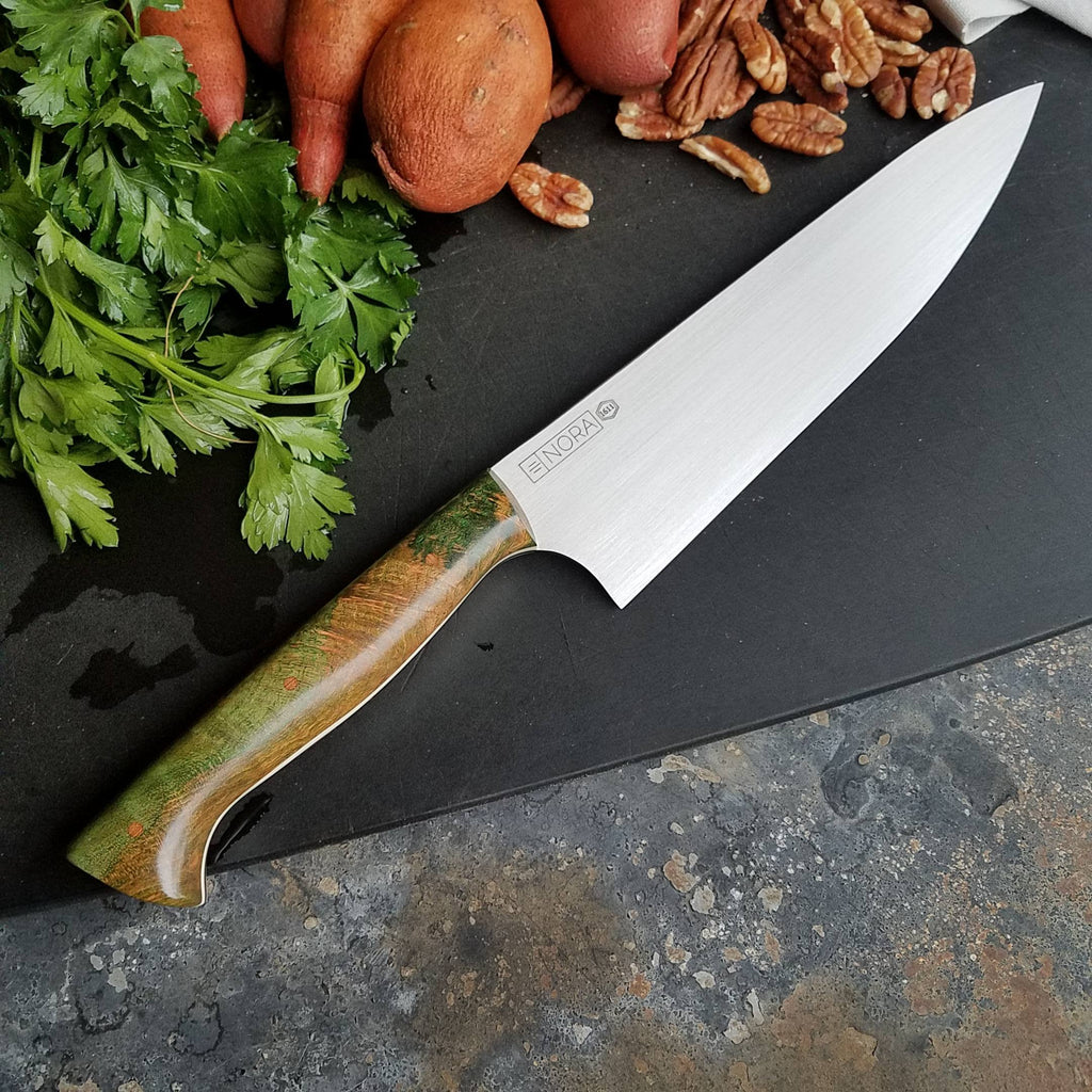 BF2019 - NORA #1611 - 8.5" Chef Knife - Dyed Redwood