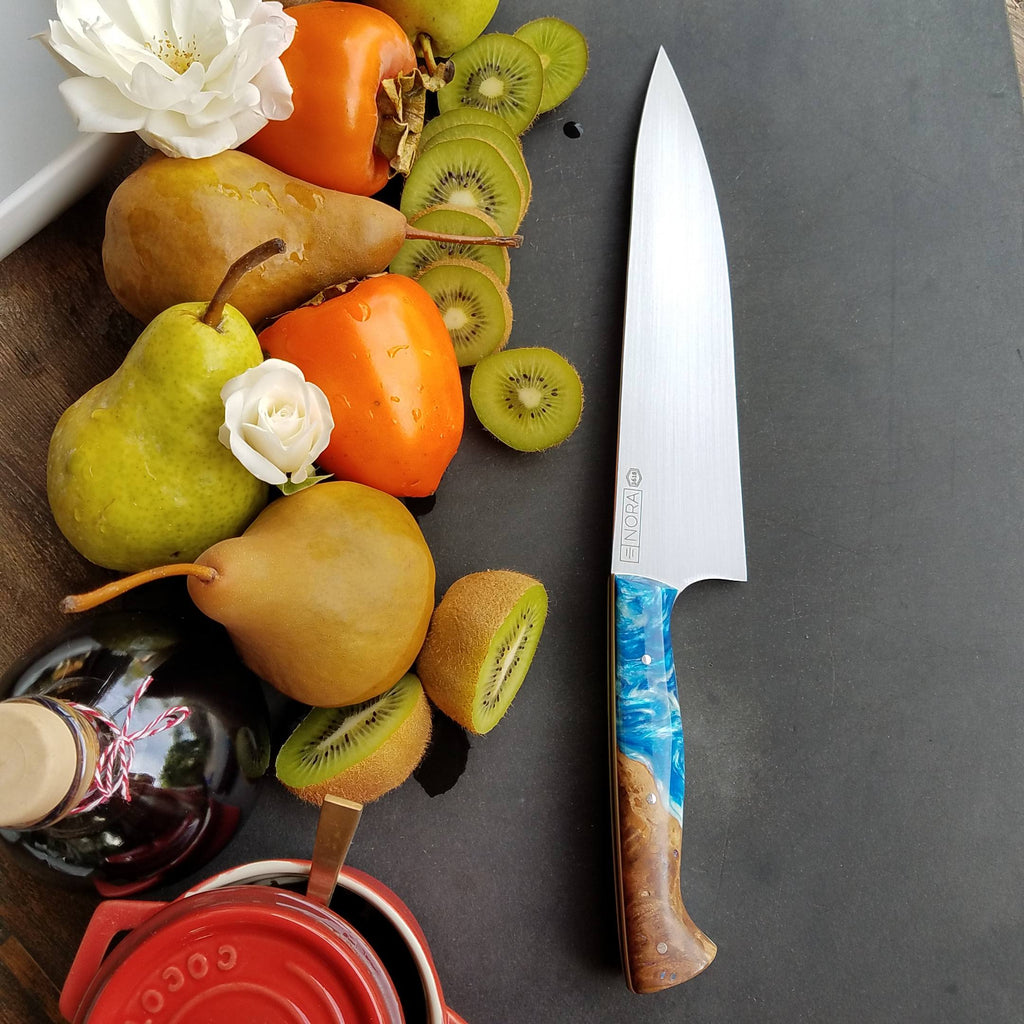 NORA #1618 - 8.5 Inch Chef - Glacial Blue Shokwood