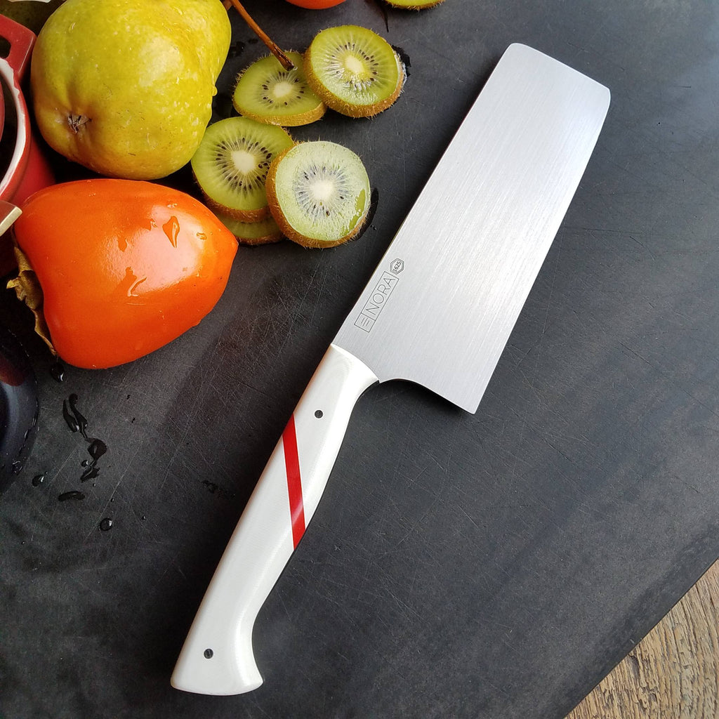 NORA #1625 - 6.5 Inch Nakiri - White with Red Stripe