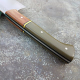 NORA #1644 - 10 Inch Chef - O1 Carbon Steel - OD Green G10 & Burlap Micarta