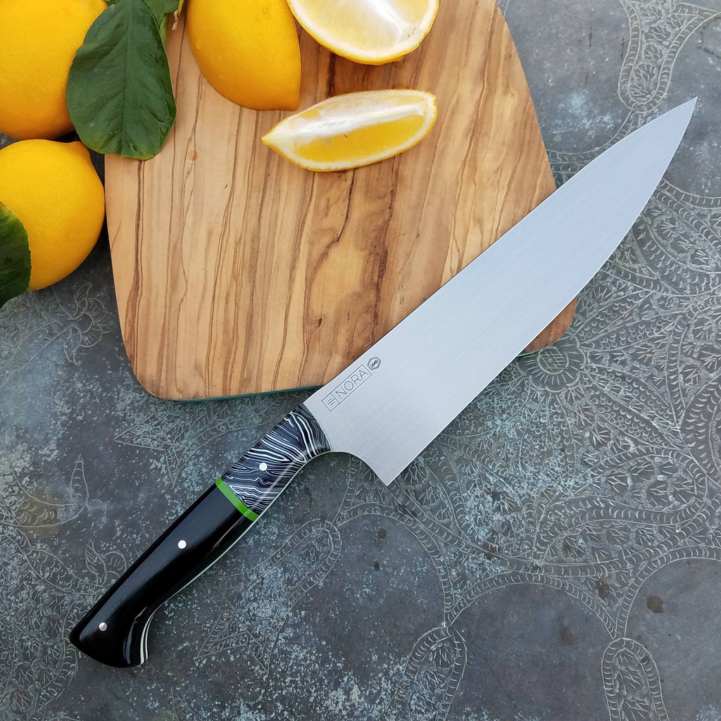 NORA #1640 - 8.5 Inch Chef - O1 Carbon Steel - Black & White